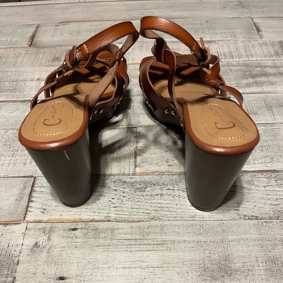 Cato Est. 1946 Comfort Brown Block Wedge Heels 9W - Picture 3 of 4